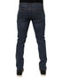 Dolce & Gabbana Blue Rabbit Embroidery Slim Men Denim Jeans